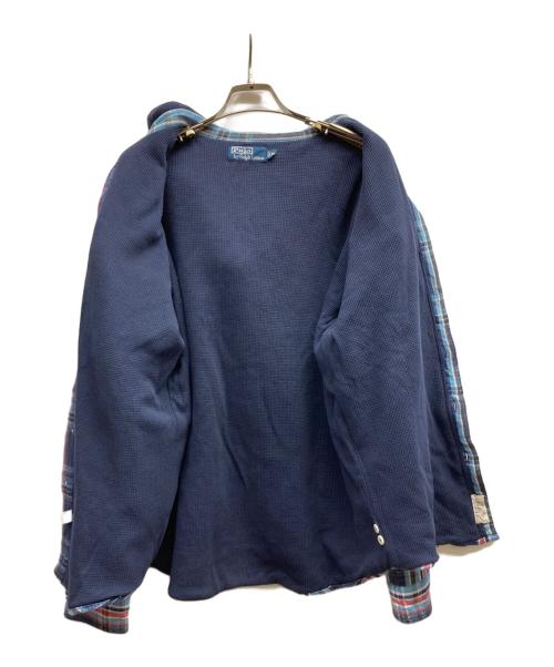 POLO RALPH LAUREN（ポロ・ラルフローレン）POLO RALPH LAUREN (ポロ・ラルフローレン) フード付ネルシャツ ネイビー サイズ:Mの古着・服飾アイテム