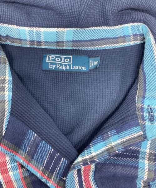 POLO RALPH LAUREN（ポロ・ラルフローレン）POLO RALPH LAUREN (ポロ・ラルフローレン) フード付ネルシャツ ネイビー サイズ:Mの古着・服飾アイテム
