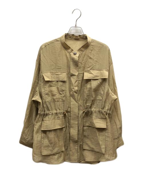 23区（ニジュウサンク）23区 (ニジュウサンク) リネンミックスシアースラブ ミリタリー シャツジャケット / BLWWLM0413 ベージュ サイズ:44の古着・服飾アイテム