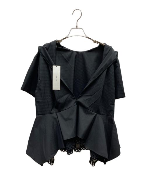 ADORE（アドーア）ADORE (アドーア) ペプラムブラウス グラフコットン / 531-6110520 ブラック サイズ:38の古着・服飾アイテム