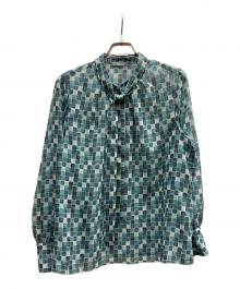 theory luxe（セオリーリュクス）の古着「Mosaic Glass Print Zianeブラウス/03-4308250」｜ブルー
