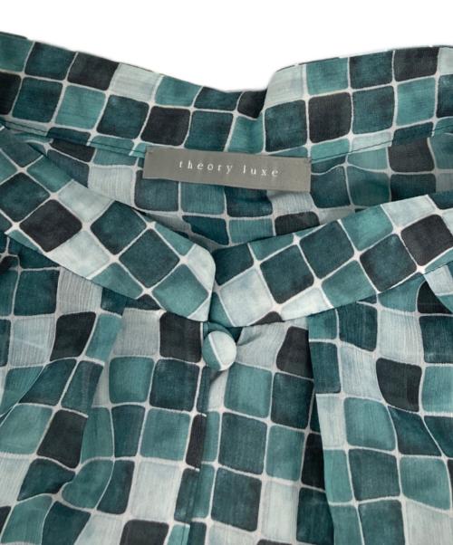theory luxe（セオリーリュクス）theory luxe (セオリーリュクス) Mosaic Glass Print Zianeブラウス/03-4308250 ブルー サイズ:40の古着・服飾アイテム