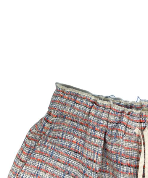 ebure（エブール）EBURE (エブール) ブルーネオンツィード ワイドパンツ/4310600496 ブルー サイズ:40の古着・服飾アイテム