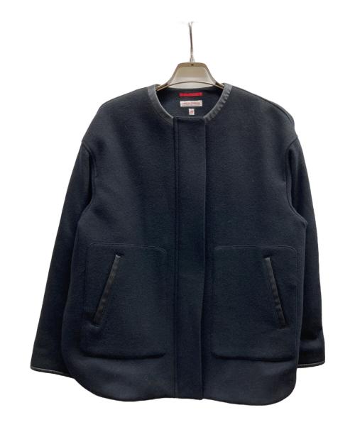DRESSTERIOR（ドレステリア）DRESSTERIOR (ドレステリア) 【ウール混】レザー調パイピングブルゾン/085-49512 ブラック サイズ:Mの古着・服飾アイテム