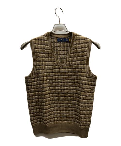 POLO RALPH LAUREN（ポロ・ラルフローレン）POLO RALPH LAUREN (ポロ・ラルフローレン) Check cotton cashmere sweater vest ベージュ サイズ:XS/TPの古着・服飾アイテム
