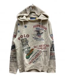 POLO RALPH LAUREN（ポロ・ラルフローレン）の古着「染み込みプリントパーカー」｜グレー