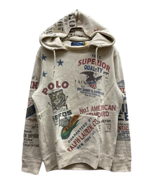 POLO RALPH LAUREN（ポロ・ラルフローレン）POLO RALPH LAUREN (ポロ・ラルフローレン) 染み込みプリントパーカー グレー サイズ:Sの古着・服飾アイテム