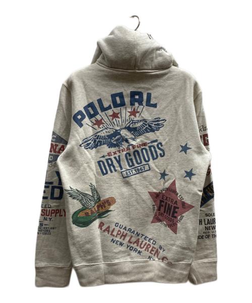 POLO RALPH LAUREN（ポロ・ラルフローレン）POLO RALPH LAUREN (ポロ・ラルフローレン) 染み込みプリントパーカー グレー サイズ:Sの古着・服飾アイテム