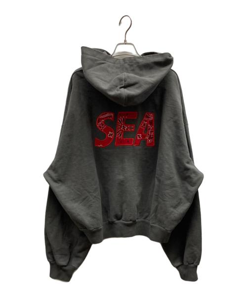 WIND AND SEA（ウィンダンシー）WIND AND SEA (ウィンダンシー) Bandana Patchworked SEA Zip Up Sweatshirt / WDS-O-MJV-26-Q2-CS-02 グレー サイズ:XLの古着・服飾アイテム