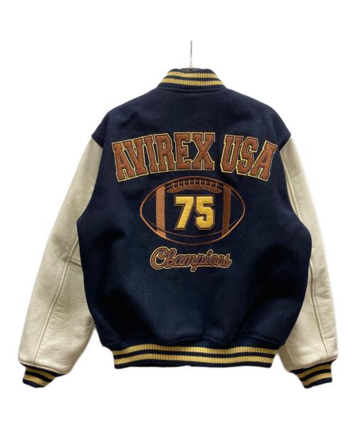 AVIREX（アヴィレックス）AVIREX (アヴィレックス) SKOOKUM VARSITY JACKET ネイビー サイズ:Mの古着・服飾アイテム