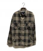 stussyステューシー）の古着「裏ボアチェックジャケット」｜ホワイト×ブラック