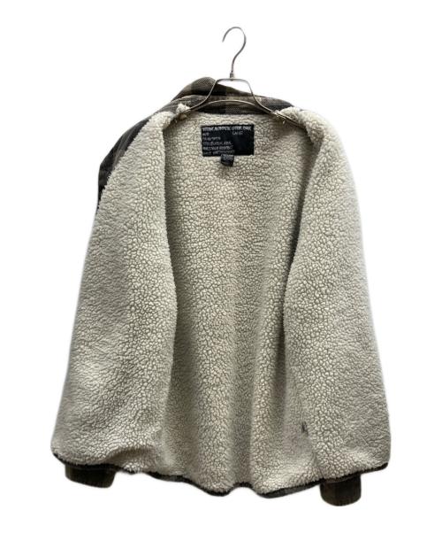 stussy（ステューシー）stussy (ステューシー) 裏ボアチェックジャケット ホワイト×ブラック サイズ:Lの古着・服飾アイテム