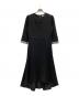 BORDERS AT BALCONY（ボーダーズアットバルコニー）の古着「Striped sleeve dress」｜ブラック