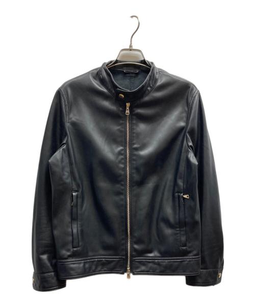 EMMETI（エンメティ）EMMETI (エンメティ) フェイクレザージャケット ブラック サイズ:46の古着・服飾アイテム