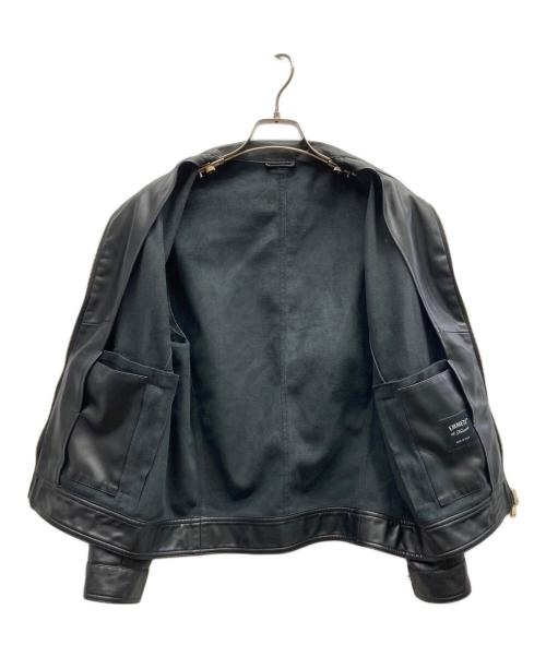 EMMETI（エンメティ）EMMETI (エンメティ) フェイクレザージャケット ブラック サイズ:46の古着・服飾アイテム