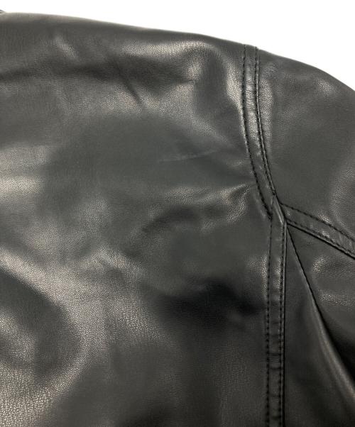 EMMETI（エンメティ）EMMETI (エンメティ) フェイクレザージャケット ブラック サイズ:46の古着・服飾アイテム