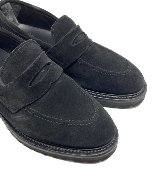 W.H（ダブルエイチ）W.H (ダブルエイチ) スエードレザー コインローファー/WHS0508 ブラック サイズ:S7の古着・服飾アイテム