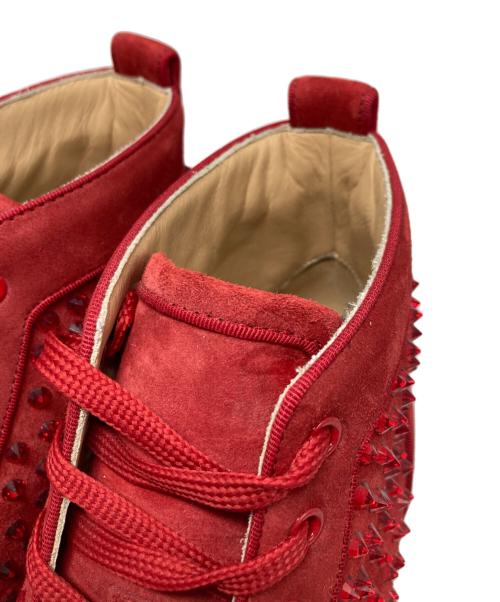 Christian Louboutin（クリスチャン・ルブタン）Christian Louboutin (クリスチャン・ルブタン) スパイクスタッズスエードハイカットスニーカー レッド サイズ:42の古着・服飾アイテム