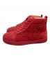 Christian Louboutin (クリスチャン・ルブタン) スパイクスタッズスエードハイカットスニーカー レッド サイズ:42：30000円
