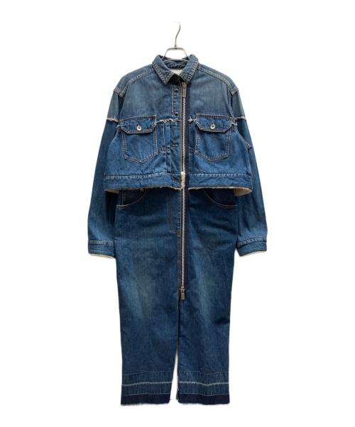sacai（サカイ）sacai (サカイ) ジップアップ デニム ミックス ドレス/20-05152 インディゴ サイズ:2の古着・服飾アイテム