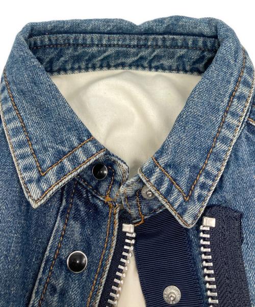sacai（サカイ）sacai (サカイ) ジップアップ デニム ミックス ドレス/20-05152 インディゴ サイズ:2の古着・服飾アイテム