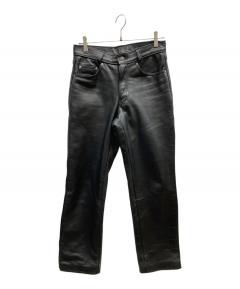 中古・古着通販】VANSON (バンソン) レザーパンツ ブラック サイズ:28