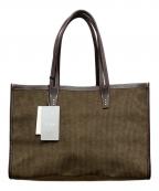 A VACATIONア ヴァケーション）の古着「カウレザー ハンドル スクエア トートバッグ “CLUB BAG” / 24AW-A76-00-05」｜ダークブラウン