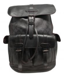 COACH（コーチ）の古着「シグネチャー ハドソン バック パック/F50044」｜ブラック