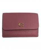 COACHコーチ）の古着「ミニトライフォールドウォレット」｜ピンク