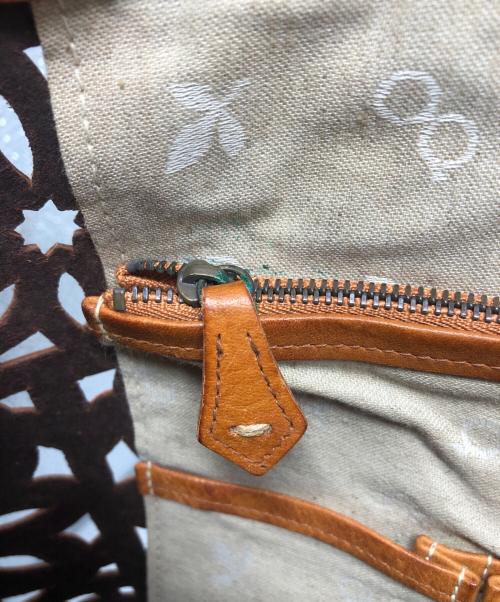 genten（ゲンテン）genten (ゲンテン) カットワークレザートートバッグ ブラウン サイズ:₋の古着・服飾アイテム