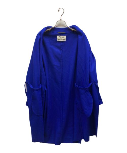 Acne studios（アクネ ストゥディオズ）ACNE STUDIOS (アクネ ストゥディオズ) カシミヤ混ウールラップコート ブルー サイズ:42の古着・服飾アイテム
