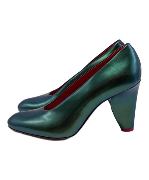 CELINE（セリーヌ）CELINE (セリーヌ) Iridescent Pumps グリーン サイズ:36.5の古着・服飾アイテム
