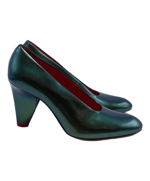 CELINE（セリーヌ）CELINE (セリーヌ) Iridescent Pumps グリーン サイズ:36.5の古着・服飾アイテム