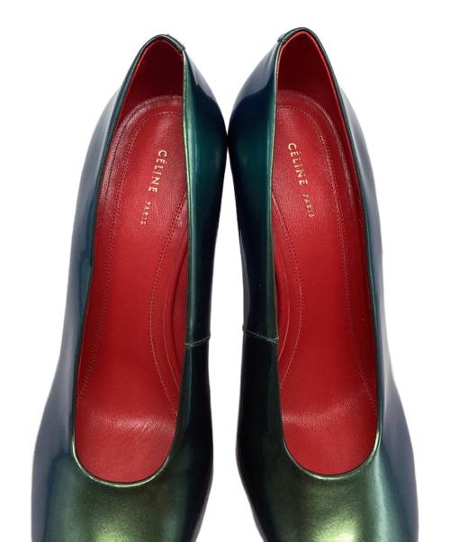 CELINE（セリーヌ）CELINE (セリーヌ) Iridescent Pumps グリーン サイズ:36.5の古着・服飾アイテム