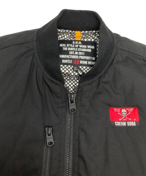 CREAM SODA（クリームソーダ）CREAM SODA (クリームソーダ) MA-1ジャケット ブラック サイズ:3Lの古着・服飾アイテム