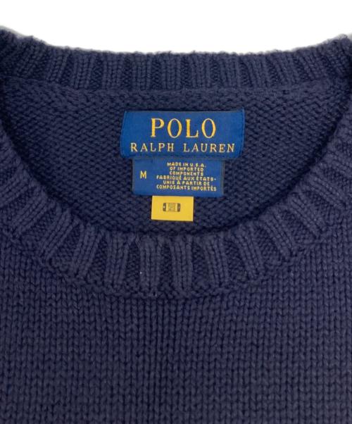 POLO RALPH LAUREN（ポロ・ラルフローレン）POLO RALPH LAUREN (ポロ・ラルフローレン) アイコニックフラッグセーター ネイビー サイズ:Mの古着・服飾アイテム