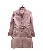 BURBERRY BLUE LABELバーバリー ブルー レーベル）の古着「アンゴラ混裏地チェックコート/ FNF65-856-12」｜ピンク