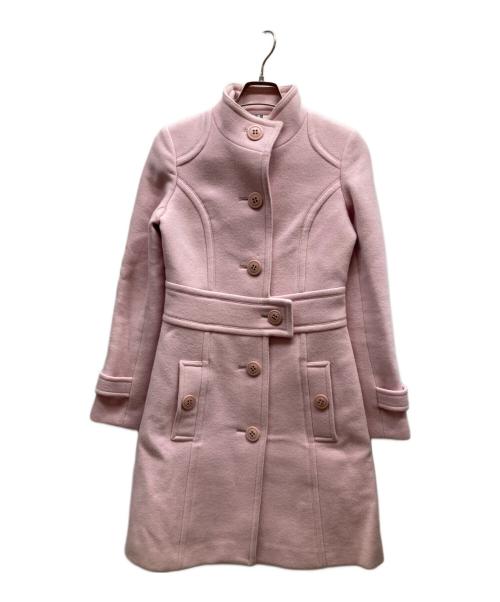 BURBERRY BLUE LABEL（バーバリー ブルー レーベル）BURBERRY BLUE LABEL (バーバリー ブルー レーベル) アンゴラ混裏地チェックコート/ FNF65-856-12 ピンク サイズ:36の古着・服飾アイテム