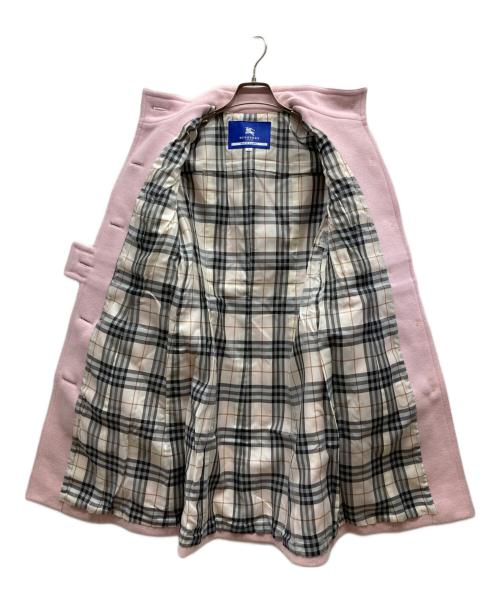 BURBERRY BLUE LABEL（バーバリー ブルー レーベル）BURBERRY BLUE LABEL (バーバリー ブルー レーベル) アンゴラ混裏地チェックコート/ FNF65-856-12 ピンク サイズ:36の古着・服飾アイテム