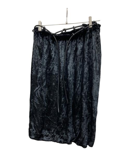 GUCCI（グッチ）GUCCI (グッチ) シルクブレンドベロアスカート/ 2055-1037-1824 ブラック サイズ:40の古着・服飾アイテム