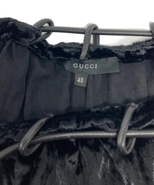 GUCCI（グッチ）GUCCI (グッチ) シルクブレンドベロアスカート/ 2055-1037-1824 ブラック サイズ:40の古着・服飾アイテム