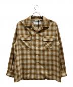 Couture d'adamクチュールドアダム）の古着「Ombre Flannel Surf Shirt」｜ブラウン