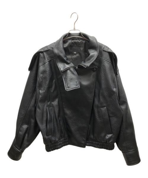 ZARA（ザラ）ZARA (ザラ) フェイクレザージャケット ブラック サイズ:XLの古着・服飾アイテム