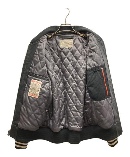 AVIREX（アヴィレックス）AVIREX (アヴィレックス) レザースタジャン/6141071 ブラック サイズ:Lの古着・服飾アイテム