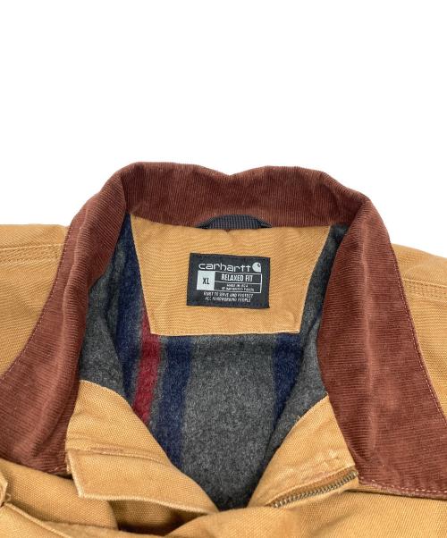 CarHartt（カーハート）CarHartt (カーハート) WASHED DUCK SHERPA-LINED UTILITY JACKET/OJ3826-M ブラウン サイズ:XLの古着・服飾アイテム