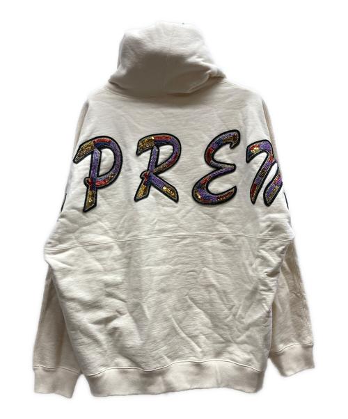 SUPREME（シュプリーム）Supreme (シュプリーム) Beaded Hooded Sweatshirt ベージュ サイズ:Mの古着・服飾アイテム