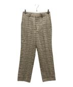 AURALEEオーラリー）の古着「SILK LINEN NEP CHECK SLACKS / A26SP02SN」｜ベージュ