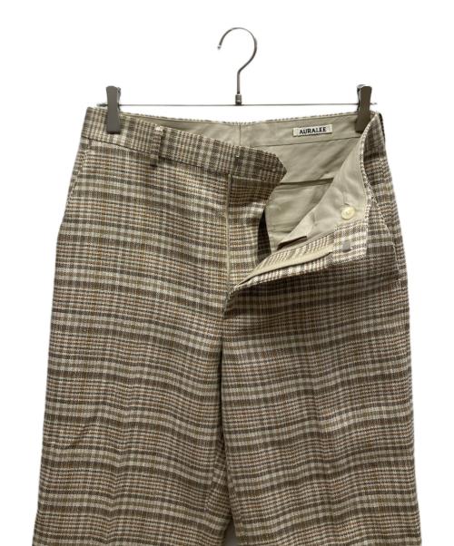 AURALEE（オーラリー）AURALEE (オーラリー) SILK LINEN NEP CHECK SLACKS / A26SP02SN ベージュ サイズ:3の古着・服飾アイテム