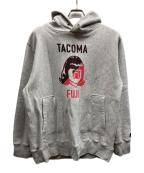 TACOMA FUJI RECORDSタコマ フジ レコード）の古着「プリントプルオーバーパーカー」｜グレー
