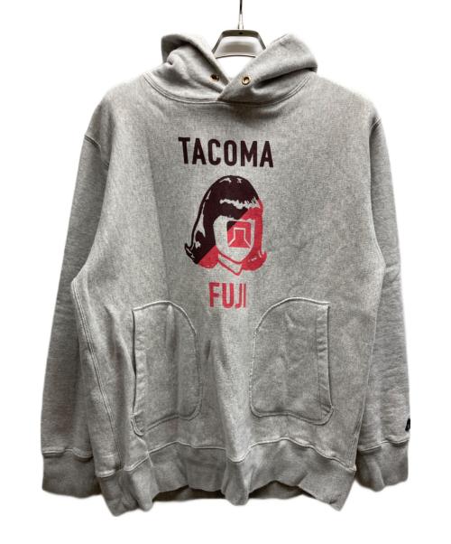TACOMA FUJI RECORDS（タコマ フジ レコード）TACOMA FUJI RECORDS (タコマ フジ レコード) プリントプルオーバーパーカー グレー サイズ:Lの古着・服飾アイテム